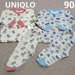 UNIQLO パウパトロール キルティング素材 パジャマ 2点セット 青 ピンク