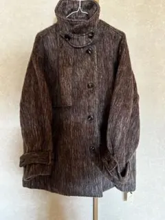 【本日発送】新品！！ボリュームスリーブシャギーステンカラーコートのサムネイル