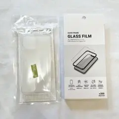 3COINS iPhone 13/14用クリアケース ガラスフィルム