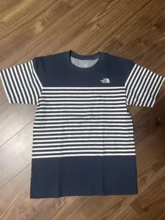 【美品】ノースフェイス　Tシャツ　ボーダー（紺×白）　XL