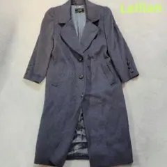 美品　Leilian カシミヤ　ダークグレー ロングコート サイズ7