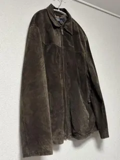 【美品】ラルフローレン　レザージャケット　スエード　ブラウン　裏地チェックのサムネイル