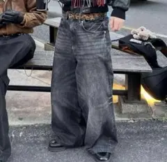 【即完売品‼️】 H&M スーパーバギーデニム ブラック 29