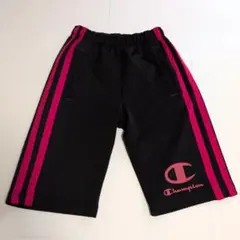 Champion ハーフパンツ ブラック×レッド