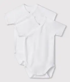 プチバトー　半袖あわせボディ２枚組