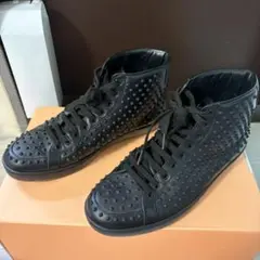 GUCCI スタッズスニーカー ハイカット ブラック レザー 27cm相当 