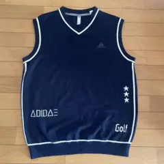 『美品』 adidas ゴルフ ベスト ネイビー Dサイズ