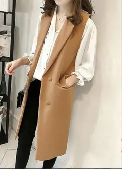 【新品】トレンチベスト　Lサイズ キャメル