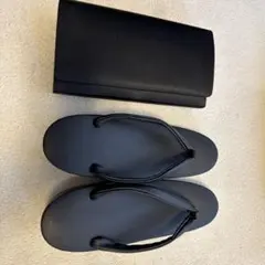 ブラック草履と収納バッグセット