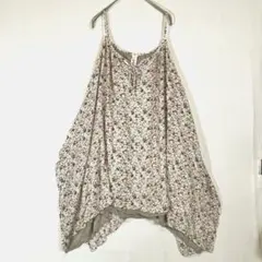 ナイスクラップ　ピュアルセシン　花柄ノースリーブチュニック　Aライン　フリー