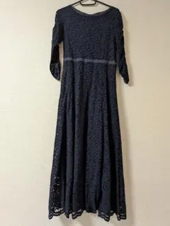 clear 紺 レース ワンピース