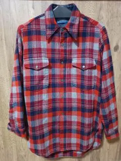 70s USA製 PENDLETON ウールシャツ 青タグ L相当