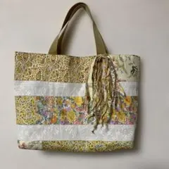 リバティタナローンパッチワークトートバッグ　ハンドメイド