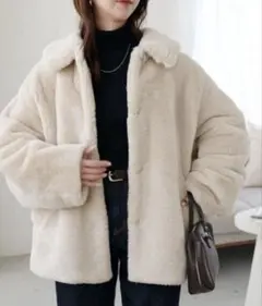 限定お値下げ❣️DISCOAT ファージャケット　ライトグレー