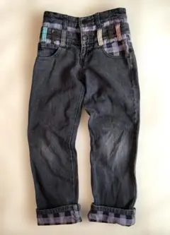 パーフェクトダッシュ 長ズボン 130 ロールアップジーンズ ブラックデニム