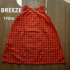 BREEZE ブリーズ ノースリーブ ワンピース チェック柄 赤