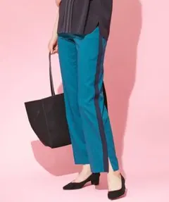 iCB ストレートパンツ イージーケア ダークグリーン