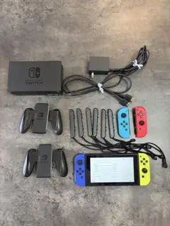 Nintendo Switch 本体セット Joy-Con4個付き 動作確認済み - メルカリ