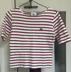 LACOSTE ボーダーTシャツ 5分袖