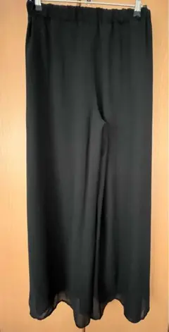 ブラック シフォン ワイドパンツ