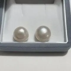 大粒 大珠 無穴　バロックパールピアス 淡水真珠 淡水バロック 本真珠　ピアス
