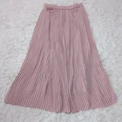 ユニクロ シフォン プリーツ ロング スカート くすみピンク 定番 人気