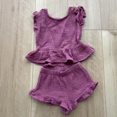 パープルコットンセット（トップス・ショーツ）