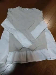 PAIR MANON ベージュホワイト 長袖カットソー 140