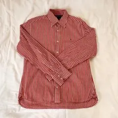 TOMMY HILFIGER ワイシャツ ストライプ 長袖 ロゴ 刺繍 メンズS