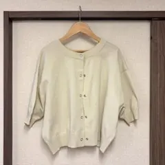 Discoat 五分袖 カーディガン アイボリー Fサイズのサムネイル