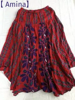 【 Amina】アミナコレクション チロリアンヘムスカート　赤　 《新品》のサムネイル