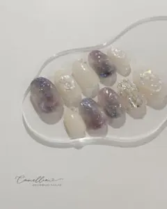 【ネイルチップ】うるきらブルーパープルのニュアンスネイル