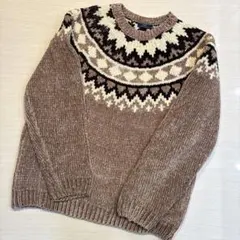 アーバンリサーチ ノルディック柄ニット M ブラウン モールニット