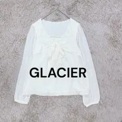 グラシア♡リボン付きシフォン長袖トップス M アイボリー 透け感 上品 キレイめ