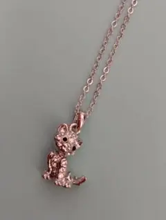 未使用・自宅保管) メッキ シルバー色 ネコ ネックレス ペンダント 猫