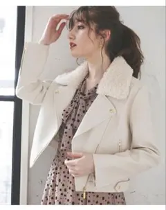 【超美品】Noëla ホワイトライダースジャケット