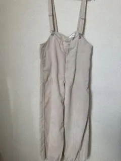 ベージュ コーデュロイ サロペット