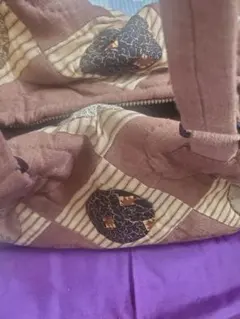 ハンドメイド パッチワーク ボストンバッグ 茶色