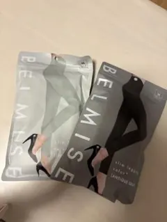 BELMISE 360°着圧スリムレギンス M グレーとブラック