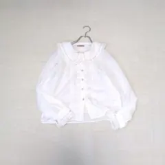 Amavel/アマベル◇ビックカラー長袖ブラウス『F』ホワイト　可愛い　フリルのサムネイル
