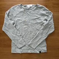 【Prequel CLOTHING】アシンメトリーヘンリーネック 長袖 グレー