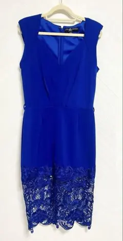 LITTLE MISTRESS 青色ベルト付タイトフィットドレス