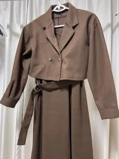 ブラウン ジャケット スカートセットアップ