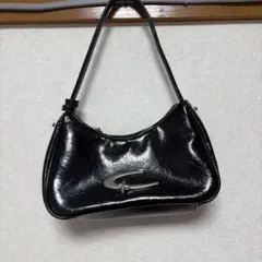 ブラックレザーショルダーバッグのサムネイル