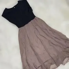 美品ロペピクニック ノースリーブ ロングワンピース シフォン