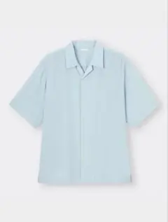 GU オープンカラーシャツ(５分袖)XL ブルーのサムネイル