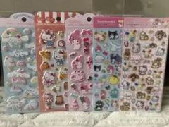 【正規品】サンリオキャラクターズ樹脂もりシール＋ジュエルマシュマロシール✴︎５枚