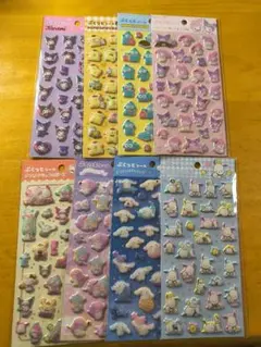 ぷくっとシール　ダイソー　DAISO　8枚セット　サンリオ