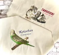 オーダー ペット刺繍生地40㎝×40㎝　11号帆布