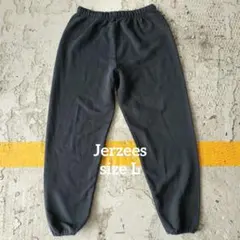 L Jerzees 無地 黒 スウェットパンツ USA古着 短丈
